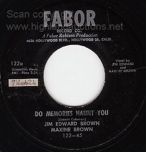 FABOR 45 JIM/MAXINE BROWN Do Memories Haunt You/Jungle