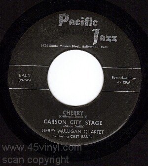 PACIFIC JAZ EP 4-2 GERRY MULLIGAN QUARTET Cherry/Motel