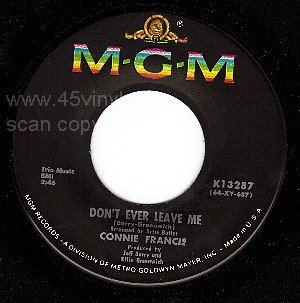 NM MGM 45 K 13287 + PS CONNIE FRANCIS Something More