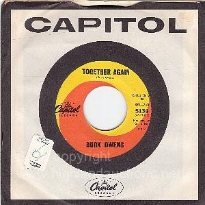 NM CAPITOL 45 rpm BUCK OWENS Together Again Rare Dbl A