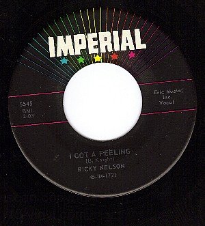 NM IMPERIAL 5545 RICKY NELSON I Got A Feeling/Lonesome