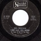 UA 50128 DEL REEVES I Dont Have Sense Enough ~ Blame It