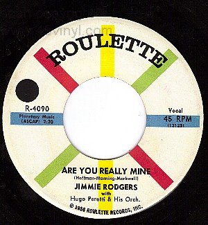 NM ROULETTE 4090 45 JIMMIE RODGERS Are You Really Mine