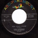 ABC 10085 45 STEVE LAWRENCE You Don't Know ~ Footsteps
