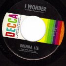 DECCA 31510 BRENDA LEE I Wonder/World Is Falling Down