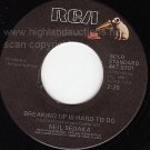 M- RCA 45 NEIL SEDAKA Breaking Up Is Hard To Do ~ Angel