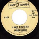 KAPP 542 DJ BARBARA CHANDLER Hurts To Be Sixteen/Johnny