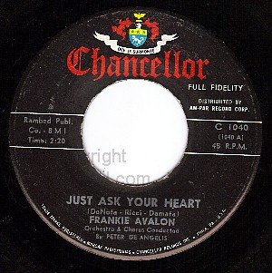 CHANCELLOR 1040 FRANKIE AVALON Just Ask Your Heart/Two