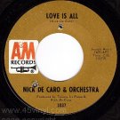 AM 45 NICK DE CARO & ORCHESTRA 1037 Love Is All ~ Heart