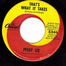 CAPITOL 5346 PEGGY LEE Thats What It Takes ~ Pass Me By