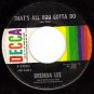DECCA 31093 BRENDA LEE I'm Sorrry/That's All You Gotta