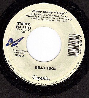NM CHRYSALIS 43161 BILLY IDOL Mony Mony "Live" ~ Shakin
