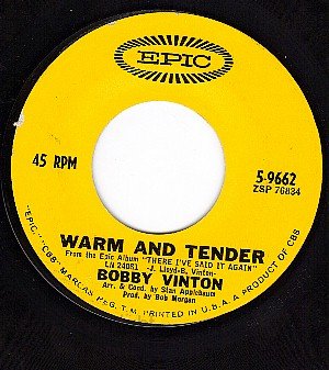 NM 45 EPIC 9662 BOBBY VINTON Warm And Tender ~ My Heart