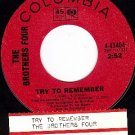 COLUMBIA 4-43404 BROTHERS FOUR Try To Remember