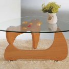 Noguchi style coffee table cherry finish (triangular-shaped glas