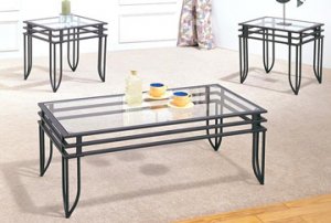 3 pc black matrix design occasional table set 7140 (3 pcs set)