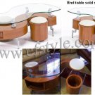 S Shape Coffee Table Set w/2 stools and storages / Pandor(cherry