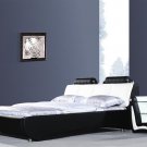 Modern leather black & white Dylan platform bed (full size)