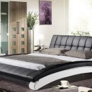 modern black leather platform bed (Queen size)