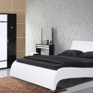 Modern White Leather Platform Bed Gaga (Full size)