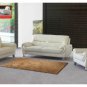 Almond Half Top Grain Leather Living Room 3pc Sofa Set