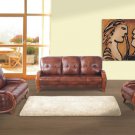 BROWN COLOR LEATHER CONTEMPORARY LIVING ROOM SET