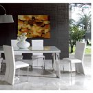 Coco Modern Dining Set White with Leather Accent