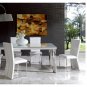 Coco Modern Dining Set White with Leather Accent