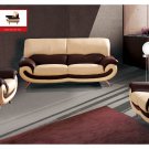 Contemporary 2-tone Half Genuine Leather Living Room Set Terza