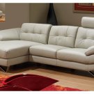 Dallas Light Grey Genuine Italian Leather Sectional