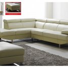 Full Italian Leather Sectional Sofa with Adjustable Headrests