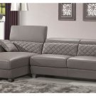 Grey Full Italian Leather for Contemporary Living Room