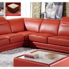 Orange Italian Leather Sectional with Adjustable Headrests