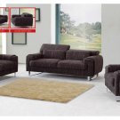 Modern Brown Sofa Set with Adjustable Headrests