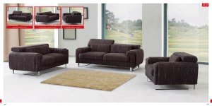 Modern Brown Sofa Set with Adjustable Headrests