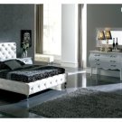 Nelly White Leather Bedroom Set