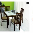 Poker Wenge Finish Glass 5 PC Dining Room Set