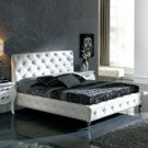 Modern Leather Nelly Platform King Bed White