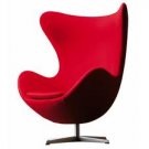 Modern Red Egg Chair With Tilting Swivel Base