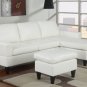 Leather Sectional Sofa Fusion Style White