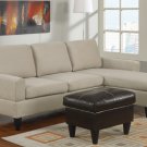 Microfiber Sectional Sofa Fusion Style Beige