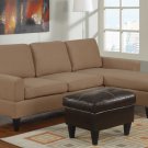 Microfiber Sectional Sofa Fusion Style Saddle