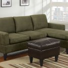 Microfiber Sectional Sofa Fusion Style Sage