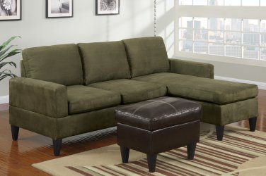 Microfiber Sectional Sofa Fusion Style Sage