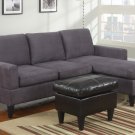 Microfiber Sectional Sofa Fusion Style Grey