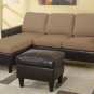 Sectional Sofa Combination Leather & Microfiber Fusion Style Saddle