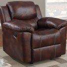 Rocker Recliner Leather Frontier Style Brown