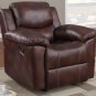 Rocker Recliner Leather Frontier Style Brown