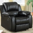 Rocker Recliner Leather Frontier Style Black