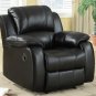 Rocker Recliner Leather Frontier Style Black